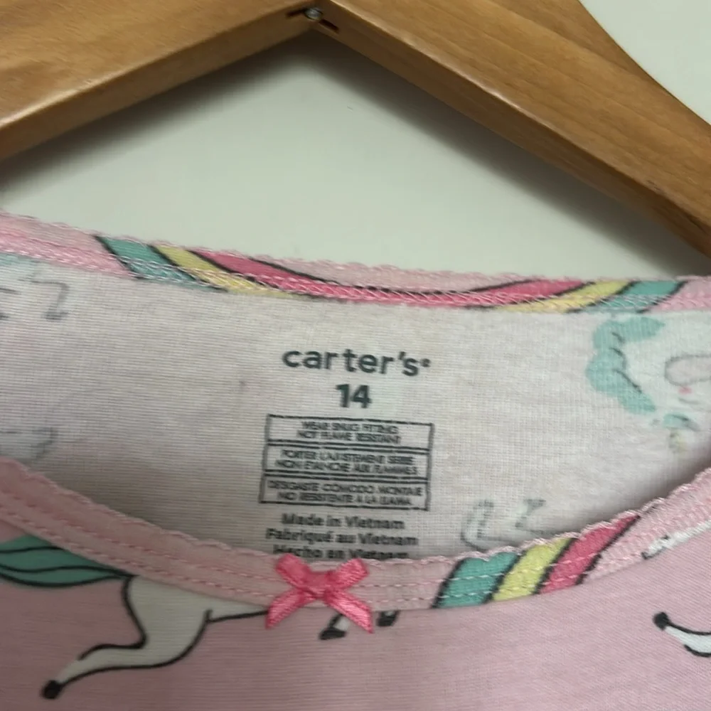 Carters Unicorn Pajamas Sz 14 GUC